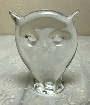 Hand Blown Clear Glass Owl Figure 5.25” Tall - $20.66