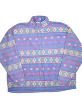Vintage No Excuses 1/2 Zip Fleece Sweatshirt Womens M Aztec Striped Alive - £26.57 GBP