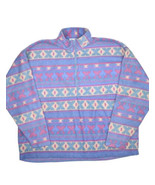 Vintage No Excuses 1/2 Zip Fleece Sweatshirt Womens M Aztec Striped Alive - £26.51 GBP