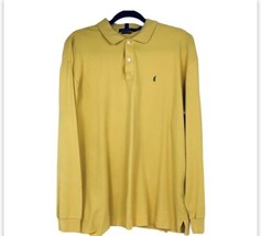 NAUTICA Shirt Men&#39;s XL Yellow Cotton Long Sleeve Pullover Button Down - £13.57 GBP