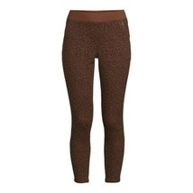 No Boundaries Juniors&#39; Mid Rise Rib Waistband Jeggings Animal Print Brown S/CH - £12.39 GBP