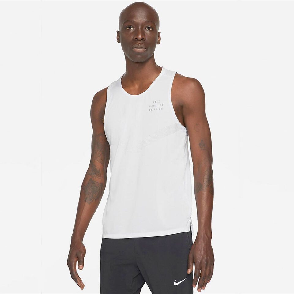 Nike Dri-FIT Rise 365 Run Division Men&#39;s Running Tank Top Gray DD4786-50... - $49.46
