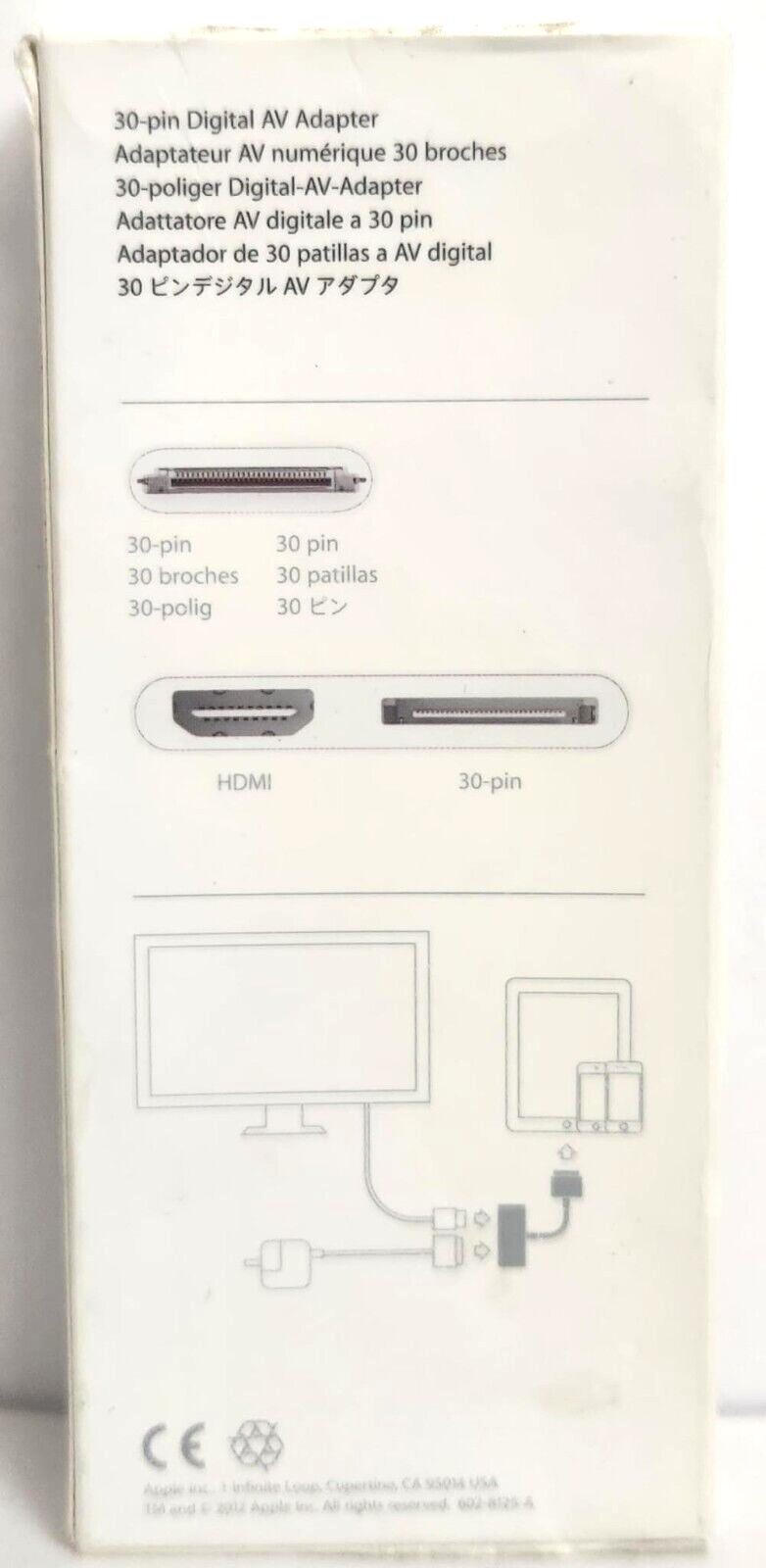 Apple - Digital A/V Adapter - White 30pin EXCELLENT GENUINE MD098ZM/A - $11.64