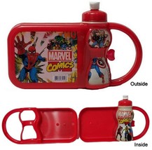 Marvel Comics Plastic On-the-Go Snack Sandwich Lunch Box with Water Bottle (3+) - £9.47 GBP