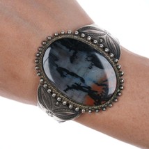 6.25&quot; 40&#39;s-50&#39;s Navajo silver agate cuff bracelet - $391.05