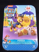 Paw Patrol Chase &amp; Rubble mini puzzle in collector tin 24 pcs New Sealed - $4.00
