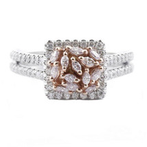 Real 0.90ct Natural Fancy Pink Diamonds Engagement Ring 18K Solid Gold Band - £1,629.53 GBP