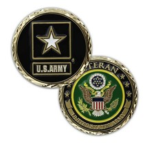 Army Veteran Star Logo 1.75&quot; Challenge Coin - £27.32 GBP