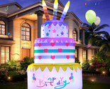 Inflatables Birthday Cake Outdoor Decorations with Candles - 6FT,Build-I... - $90.07
