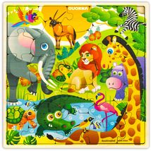 QUOKKA Wooden Africa Puzzles for Kids Ages 3-5  28 Pieces Toddlers Kids Puzzles - £5.44 GBP