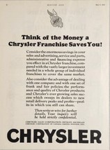 1926 Print Ad Chrysler Company Franchises Available Detroit,Michigan - $18.88