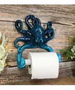 Nautical Marine Ocean Blue Sea Octopus Tentacles Wall Toilet Paper Holder - $727.72 MXN