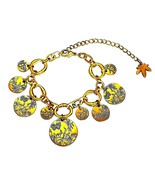 Charm ANKLET open link adjustable gold tone 8-10&quot; flowers and butterflie... - $273.90 MXN