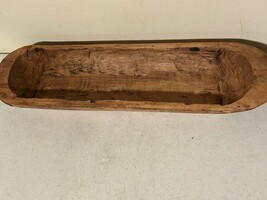 New rustic carved wood Dough Bowl - 20 inch long image 7