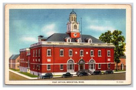 Post Office Building Brockton Massachusetts MA Linen Postcard N26 - £2.29 GBP