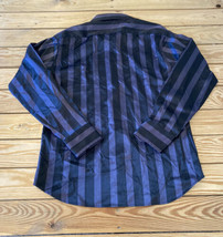 Van Heusen Men’s Stripe Silky dress shirt size 15.5 Purple Black E1 - £10.82 GBP