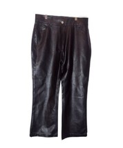 Deluc Harper Vegan Leather High Rise Cropped Pants Size M Wide Leg Black... - $32.29