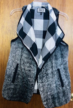 Black Fleece BKE  Vest Flannel Plaid Lined Size M Collarless Loose Fit P... - £15.58 GBP