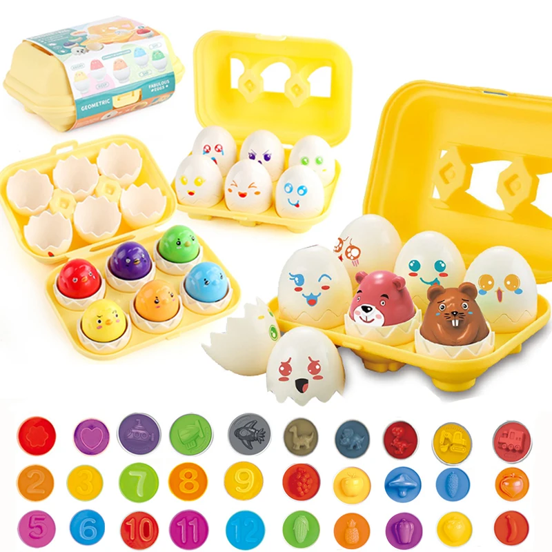 Children Montessori Sorter Toys Shape Matching Geometric Egg Early Educational - £11.88 GBP+