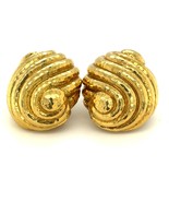 David Webb 18k Yellow Gold Hammered Swirl Earclips Gorgeous - €10.885,11 EUR