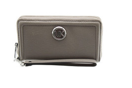 Michael Kors  Fulton Large Flat Leather Phone Case Wristlet Pearl Grey - £76.29 GBP