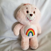 Kenner 1983 VINTAGE Care Bears Cheer BEAR Rainbow Pale Pink 13&quot; Plush St... - $15.84