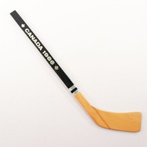 VTG 1986 Canada Mini Hockey Stick Souvenir 20&quot; Wooden Maple Leaf Black Gold Tan - £14.23 GBP