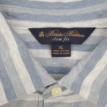 Brooks Brothers Slim Fit Polo Golf Men&#39;s Shirt Size XL Blue Striped - £18.16 GBP