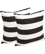 Striped Pillow Covers Black White Cotton Decorative Throw Pillows 18X18 ... - £19.40 GBP