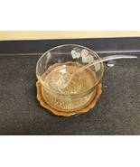 Vintage PUNCH BOWL with HOLOGRAPHIC Glass Underplate and Plastic SERVING... - £25.28 GBP