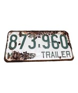 Vintage 1955 Missouri Trailer License Plate Original Rustic 873 960 Gree... - $39.26