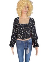 Love Tree Floral Boho Cropped Blouse With Long Sleeves Women Small NWT - £27.37 GBP