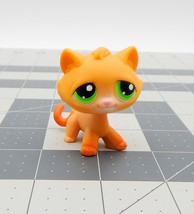 Littlest Pet Shop Cat Orange Tabby LPS Kitten #110 Kitty Short-haired Green Eyes - £10.82 GBP