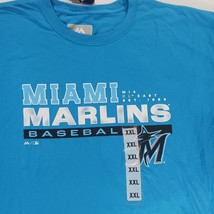 Majestic RN#136380 Miami Marlins Baseball Men's Blue Short Sleeve T-Shirt Sz 2XL image 5