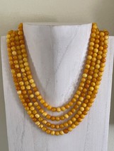 Vintage Impressive Authentic 4-Strand Natural Amber Beads Necklace 57 Grams - £1,479.64 GBP