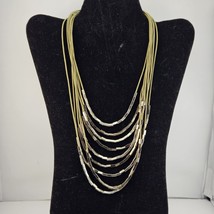 Green and Sliver Multi Strand Necklace  - $14.85