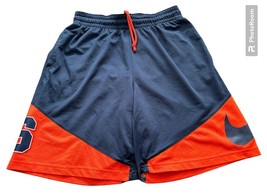 Mens Syracuse Orange NIKE Dri Fit Shorts Navy Blue Big Swoosh Large Pockets EUC - £11.28 GBP