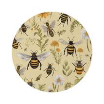 Whimsical Bees &amp; Honeycombs Nature-Friendly Pattern Design Round Rug - $149.60