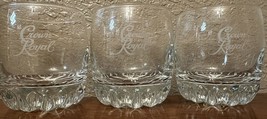 VINTAGE Crown Royal Rock Tumbler Glasses Bar Ware Set Of 3 Round - $21.78