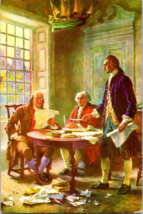 Vtg Postcard Writing The Declaration of Independence, Painting of J.L.G. Ferris - £5.16 GBP