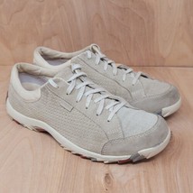 Simple Womens Sneakers Size 9.5 M Comfort Shoes Beige Suede Canvas Casual - £25.27 GBP