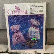 Current Gift Bags Counted Cross Stitch Kit-Makes 2-Made in USA 1988 New - $9.89