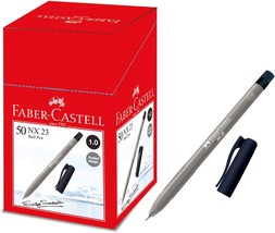 Faber-Castell Nx 23 Ball Pen Box Of 50 (1.0Mm, Black) -Frosted Design, Matte - £31.57 GBP