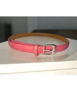 Lauren Ralph Lauren Women&#39;s Pink Snake Embossed Italian Leather Belt Siz... - $26.68