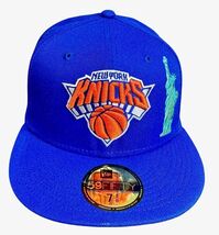 New Era NY Knicks Blue Rush Statue of Liberty 59FIFTY Fitted Hat Cap Siz... - $34.64