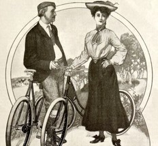 1904 Pope Manufacturing Bicycle Victorian Couple Advertisement 6.25 x 4.75&quot; - £7.06 GBP