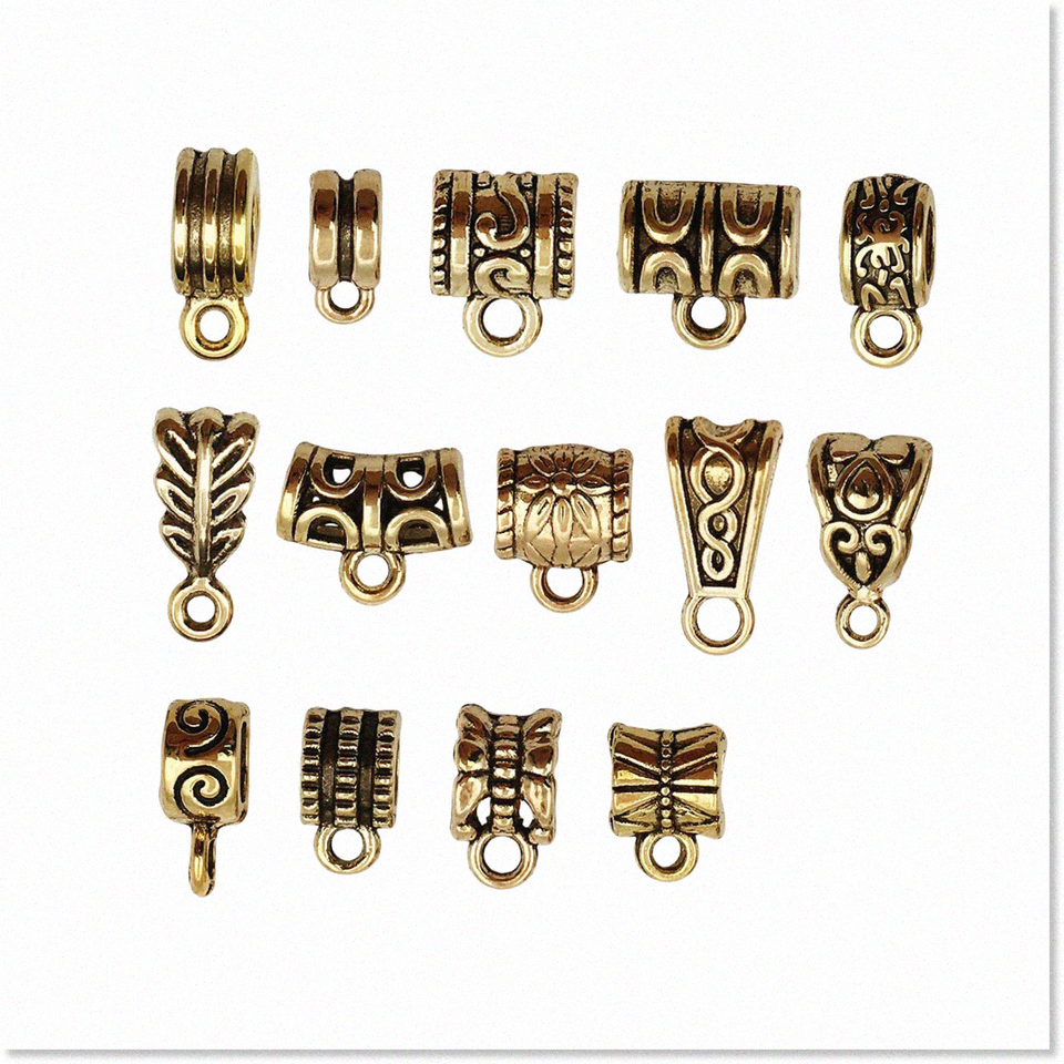 Antique Gold Bail Tube Beads Spacer Bead Hanger - 100g (125pcs) - Fit Ch... - $19.79