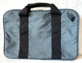The North Face Vintage Laptop Briefcase Blue-Grey Black Handles Made in ... - $47.45