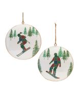 Ski and Snowboard Disc Ornament (Set of 6) 6"H Iron - $52.99