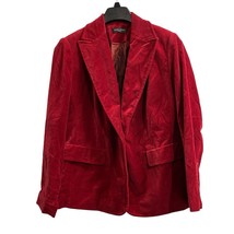 Valerie Stevens Velvet Blazer Womens 14W Burgundy Red Jacket Holiday Chr... - $29.60